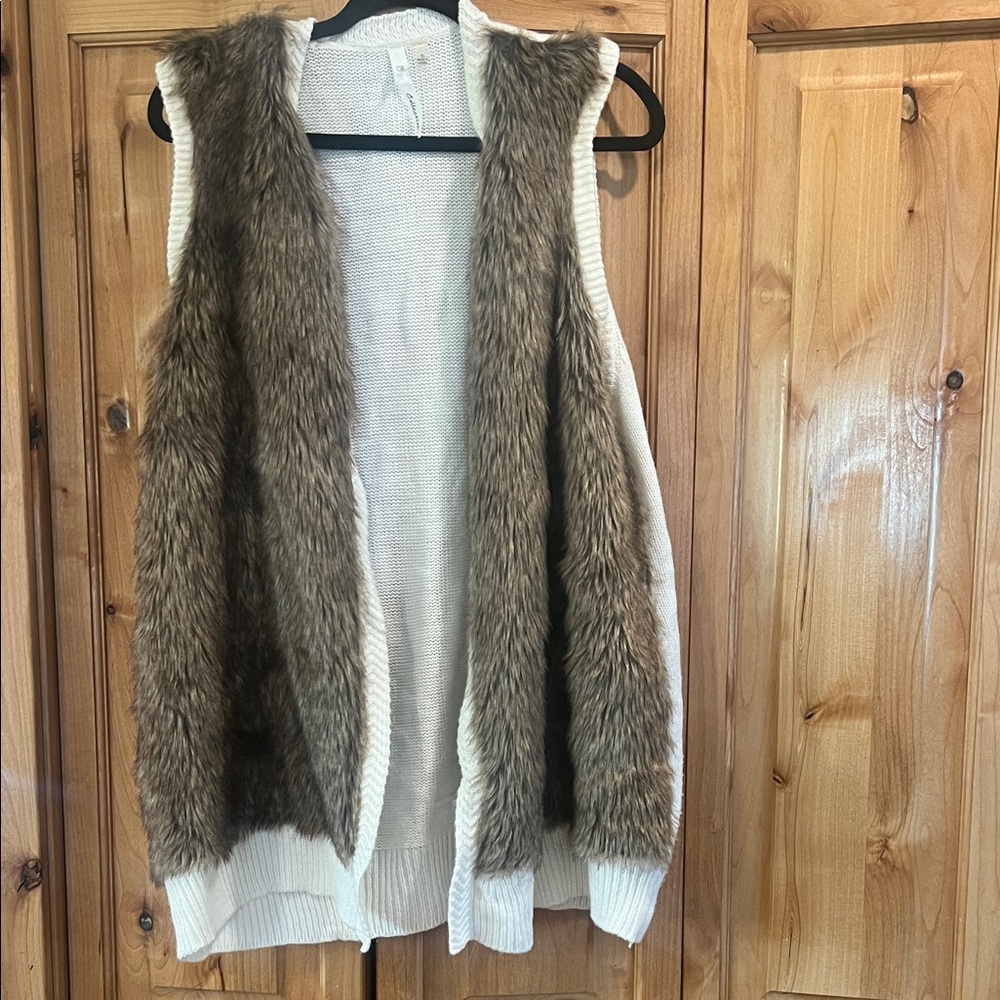 NY Collection Cream Knit Sweater size Xl